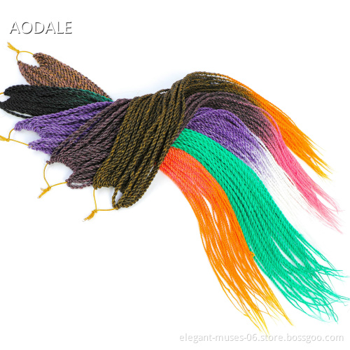 Micro Box Braids Crochet Hair Extensions Ombre High Temperature Fiber Synthetic Braiding Hair Bulk Crochet Braids